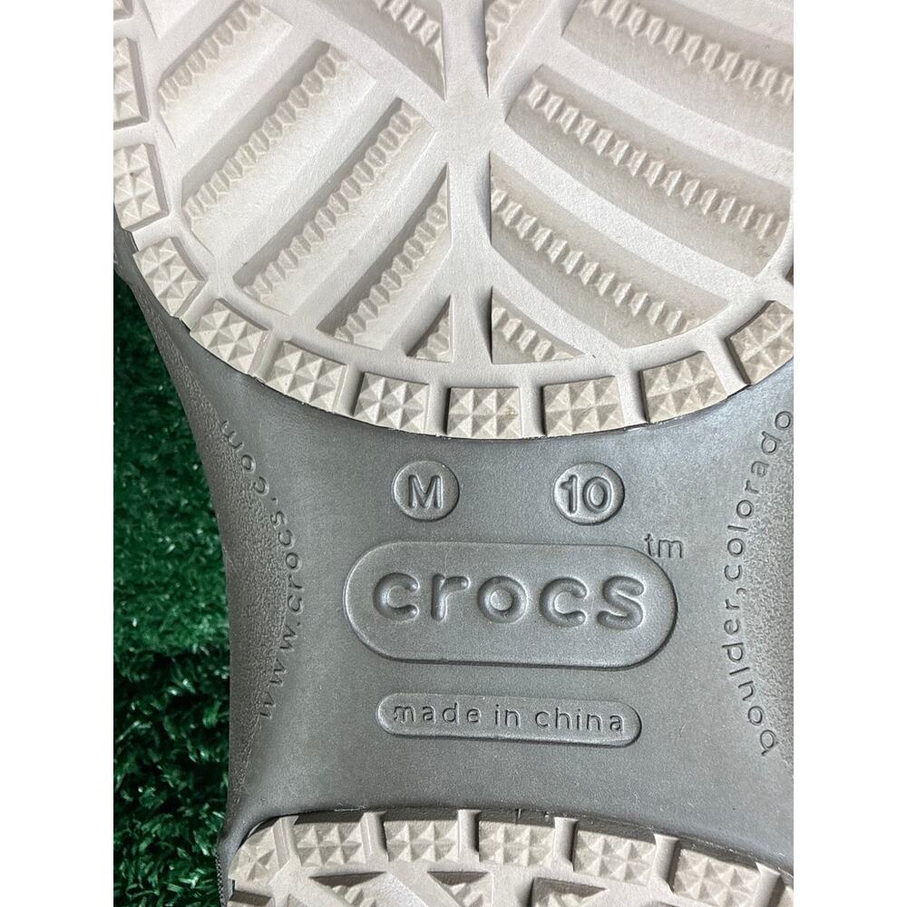 CROCS Mesa Herren Clogs Mens 10 Brown Leather Slip On Shoes Casual Travel - Picture 8 of 8